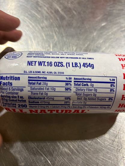 Lee (HOT) Pork Sausage 1LB