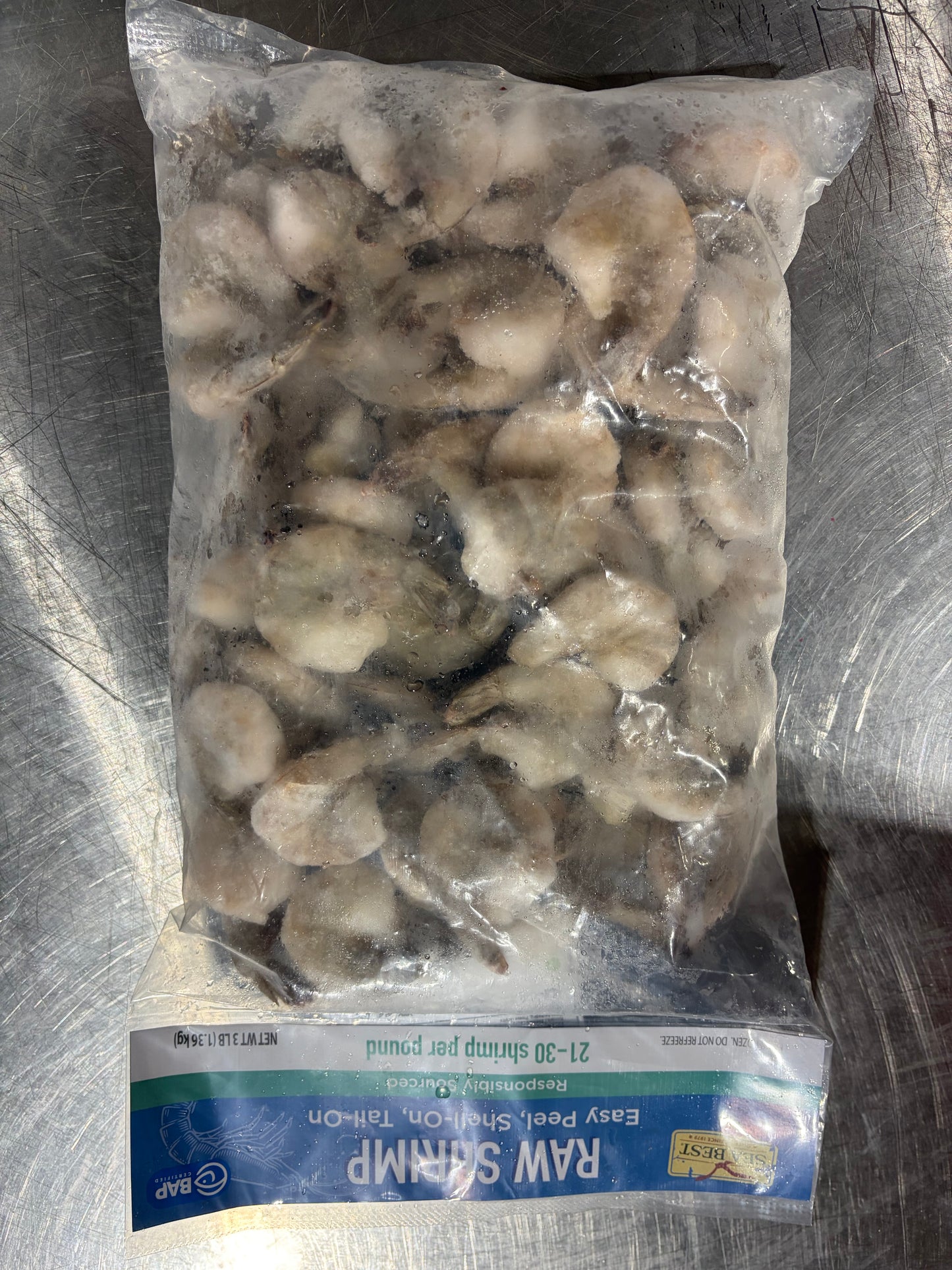Raw shrimp 3LB bag 21-30