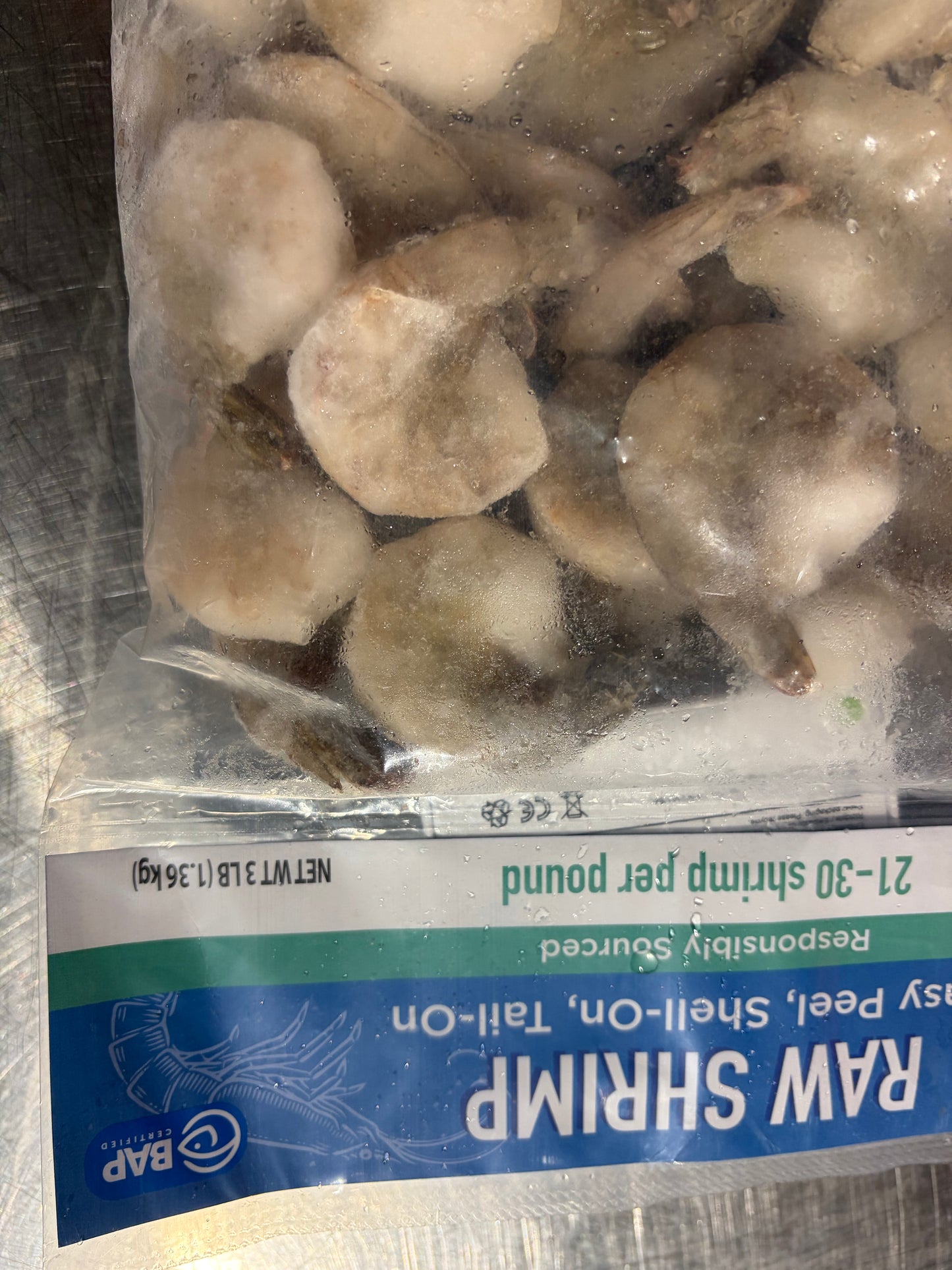 Raw shrimp 3LB bag 21-30